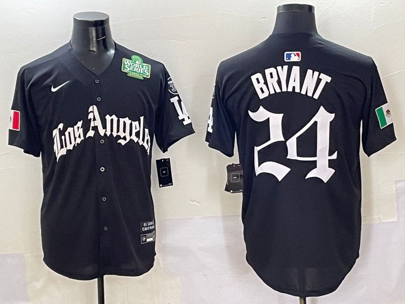 Men Los Angeles Dodgers #24 Bryant Black Five generations Joint Name 2025 Nike MLB Jersey style 9->->
